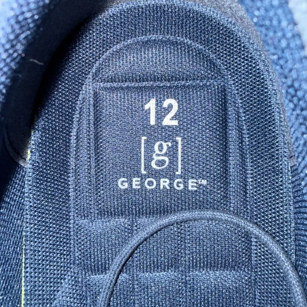 George men's blue canvas lace-up oxford shoe with a white sole